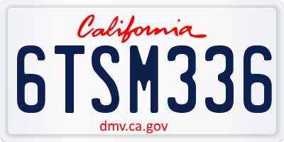 CA license plate 6TSM336