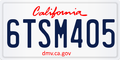 CA license plate 6TSM405