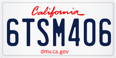CA license plate 6TSM406