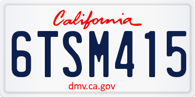 CA license plate 6TSM415