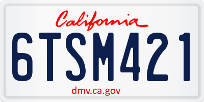CA license plate 6TSM421
