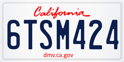 CA license plate 6TSM424