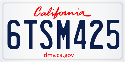 CA license plate 6TSM425