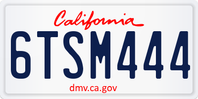 CA license plate 6TSM444