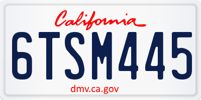 CA license plate 6TSM445