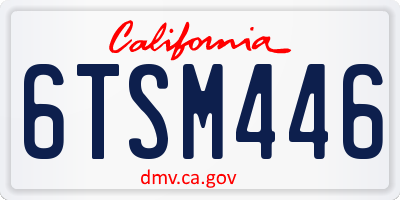 CA license plate 6TSM446