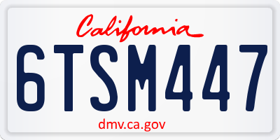 CA license plate 6TSM447