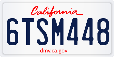 CA license plate 6TSM448