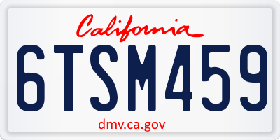 CA license plate 6TSM459
