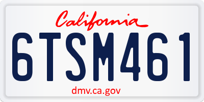 CA license plate 6TSM461