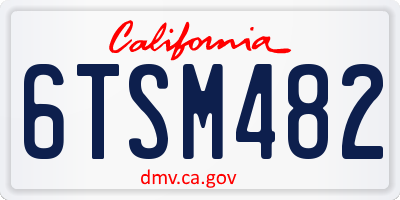 CA license plate 6TSM482