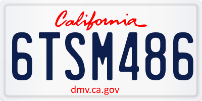 CA license plate 6TSM486