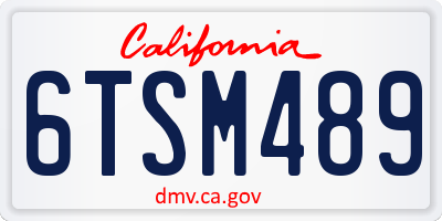 CA license plate 6TSM489