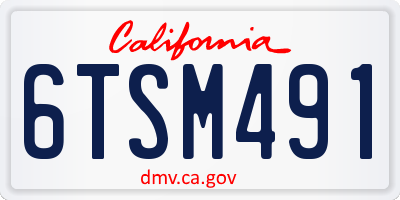 CA license plate 6TSM491