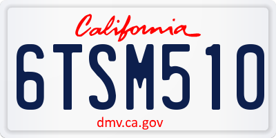 CA license plate 6TSM510