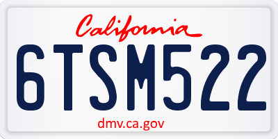 CA license plate 6TSM522