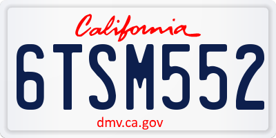 CA license plate 6TSM552