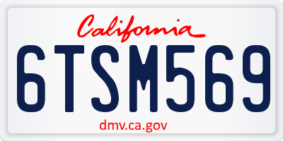 CA license plate 6TSM569