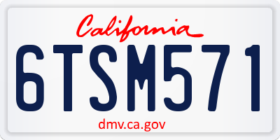 CA license plate 6TSM571