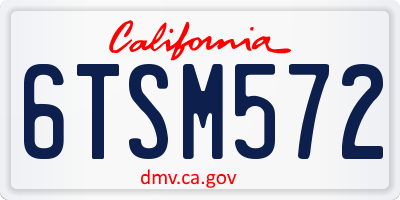 CA license plate 6TSM572