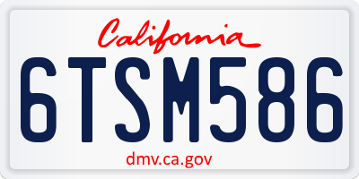 CA license plate 6TSM586