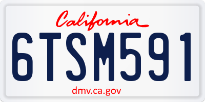 CA license plate 6TSM591