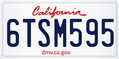 CA license plate 6TSM595