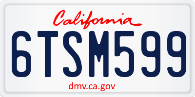 CA license plate 6TSM599