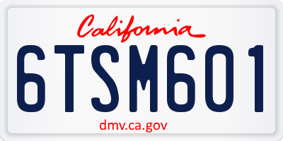 CA license plate 6TSM601