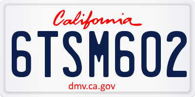 CA license plate 6TSM602