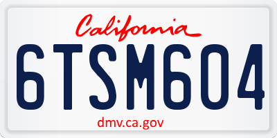 CA license plate 6TSM604