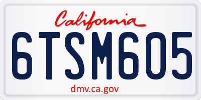CA license plate 6TSM605