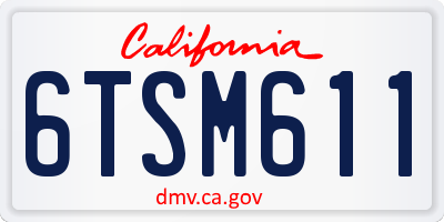 CA license plate 6TSM611