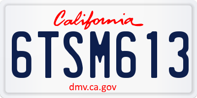 CA license plate 6TSM613