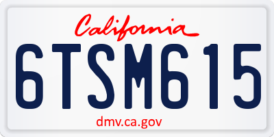 CA license plate 6TSM615