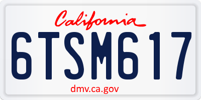 CA license plate 6TSM617