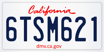 CA license plate 6TSM621