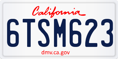 CA license plate 6TSM623
