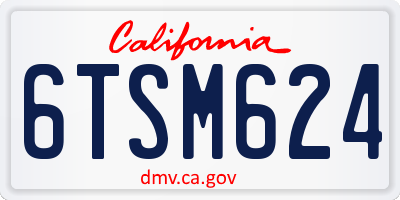 CA license plate 6TSM624