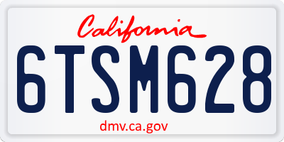 CA license plate 6TSM628