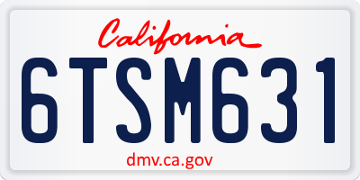CA license plate 6TSM631