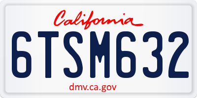 CA license plate 6TSM632