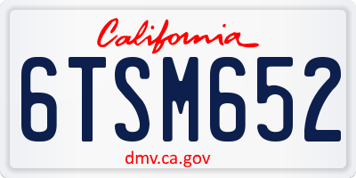CA license plate 6TSM652