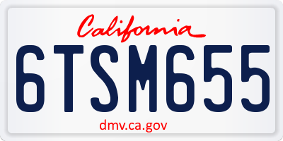 CA license plate 6TSM655