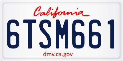 CA license plate 6TSM661