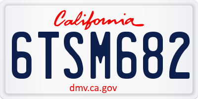CA license plate 6TSM682