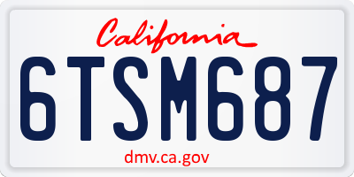 CA license plate 6TSM687