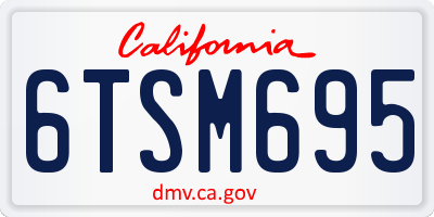 CA license plate 6TSM695