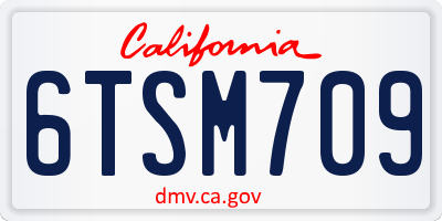 CA license plate 6TSM709