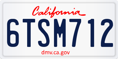 CA license plate 6TSM712